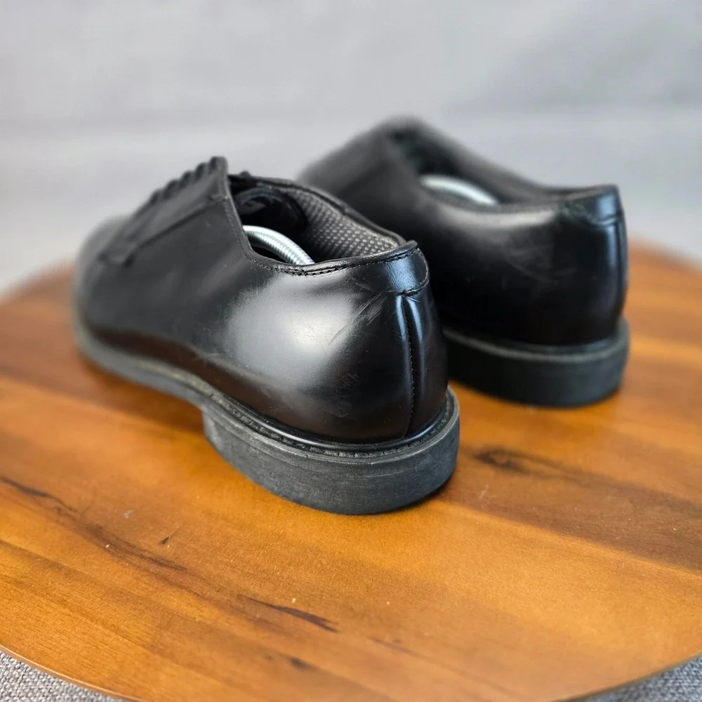 Bates Mens High Gloss Oxford Uniform Shoes Black E00968C‎ Vibram Sole Size 13 D